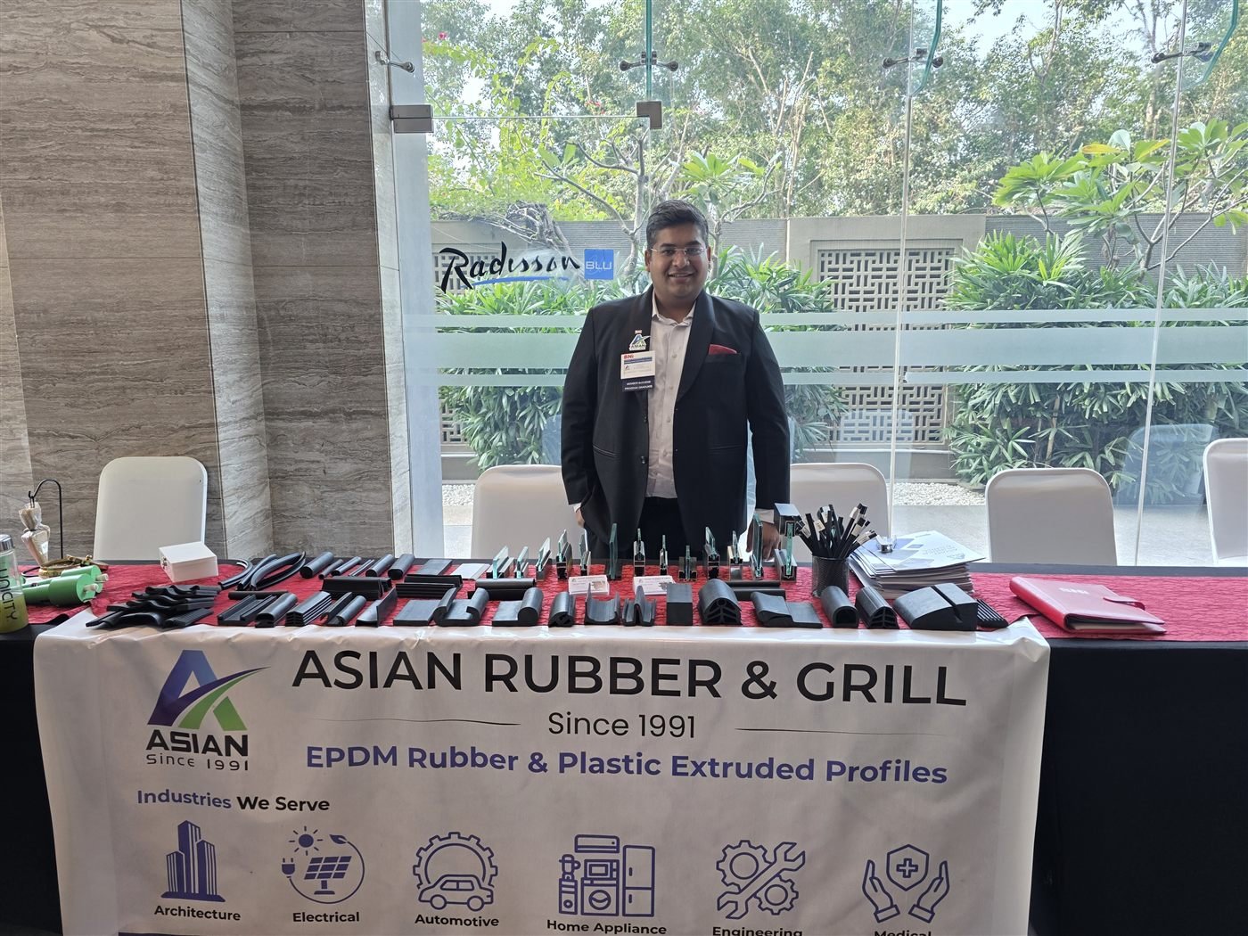 Product showcase at exhibition
